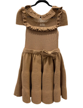 Red Valentino beige knit dress with ribbon, ruffles and lace